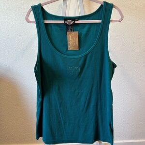 Harley-Davidson Green Fitted Tank Top